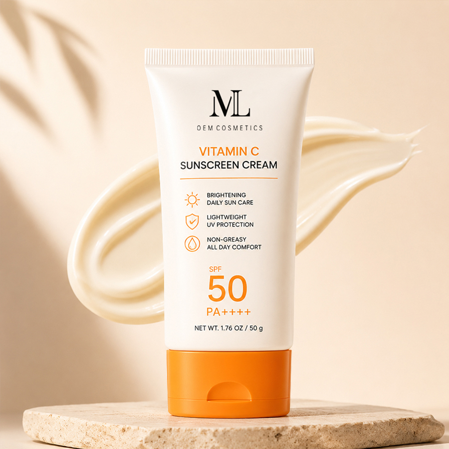 Private Label Vitamin C Sunscreen MLXL OEM COSMETIC Precision Formulated Custom Manufactured for Your Brand